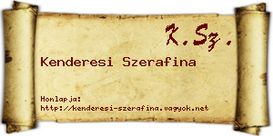 Kenderesi Szerafina névjegykártya
